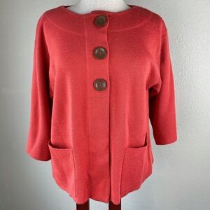 NWT Kasper Burnt Orange Cardigan Sweater Size M